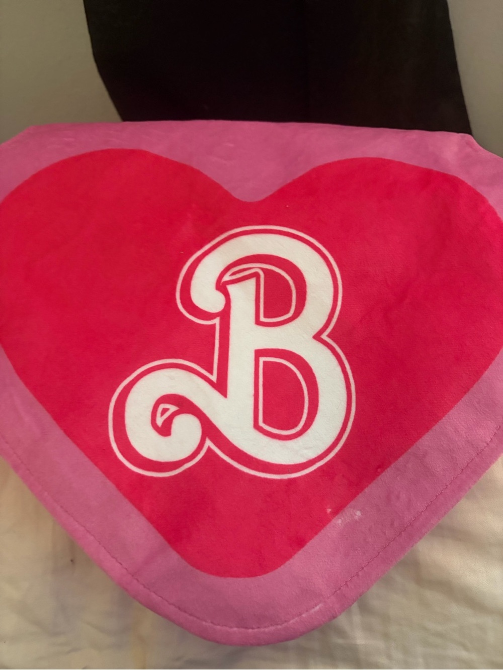 Soft Barbie Pink Heart bag with White 'B' Monogram